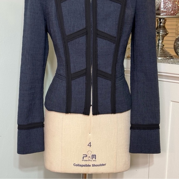 White House Black Market Tweed Military Style Crop Blazer Jacket Size 2 XS - Picture 6 of 11